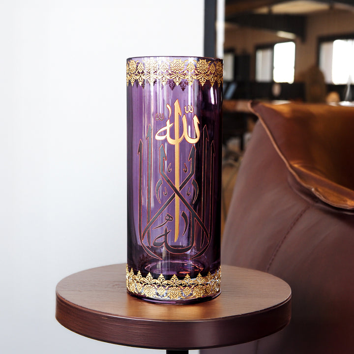 Binnur Decorative Glass Vase Purple - WAMC004