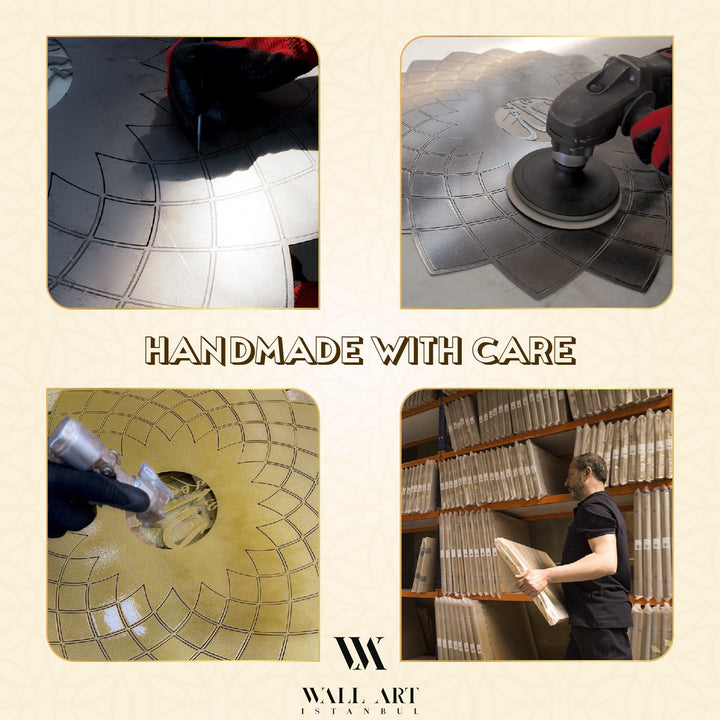 Surah Ikhlas Latin Written Metal Wall Clock - WAMS017