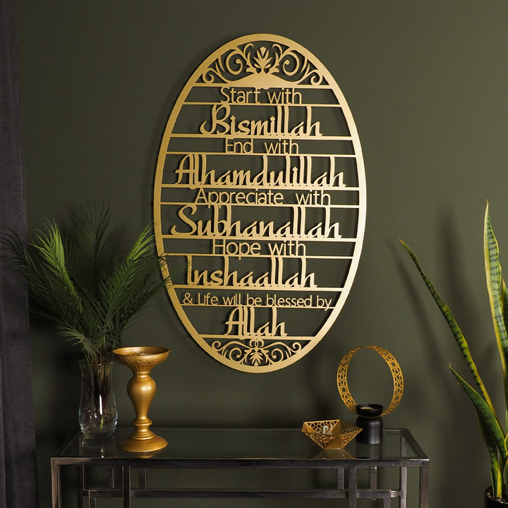 Start With Bismillah Metal Islamic Wall Sign - WAM135