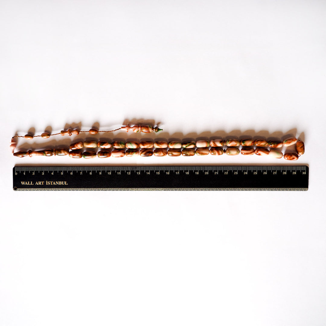 Handcrafted Pressed Fire Amber Tasbeeh – WATD004