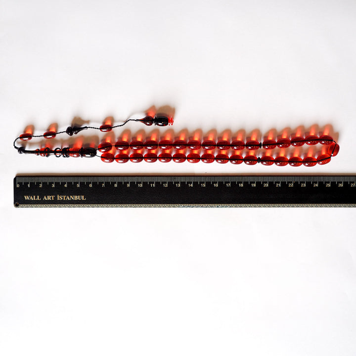 Handcrafted Pressed Fire Amber Tasbeeh – WATD007