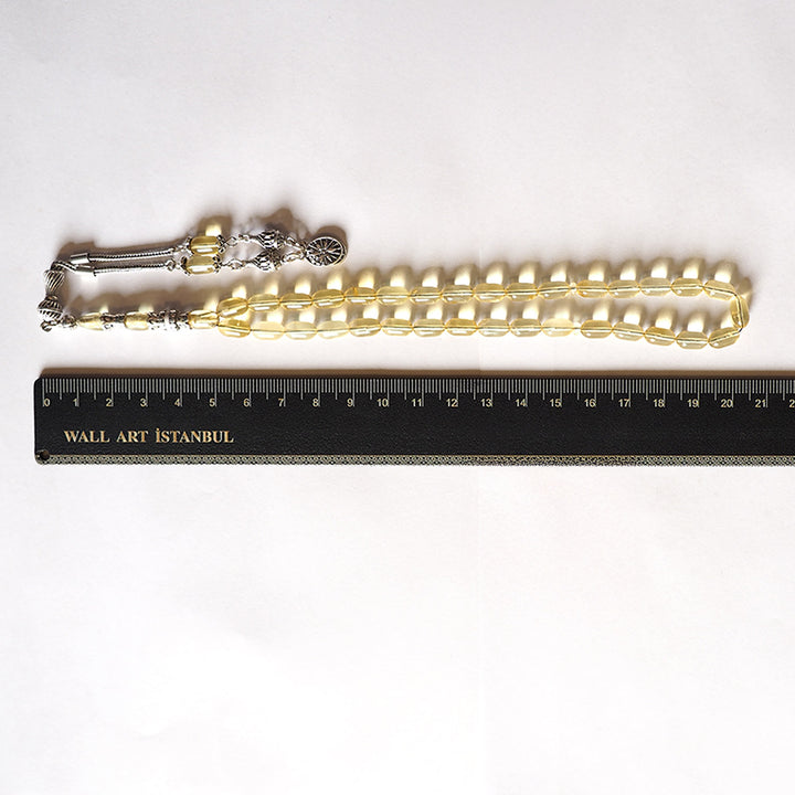 Raw Baltic Amber Silver Tasbeeh – WATD033