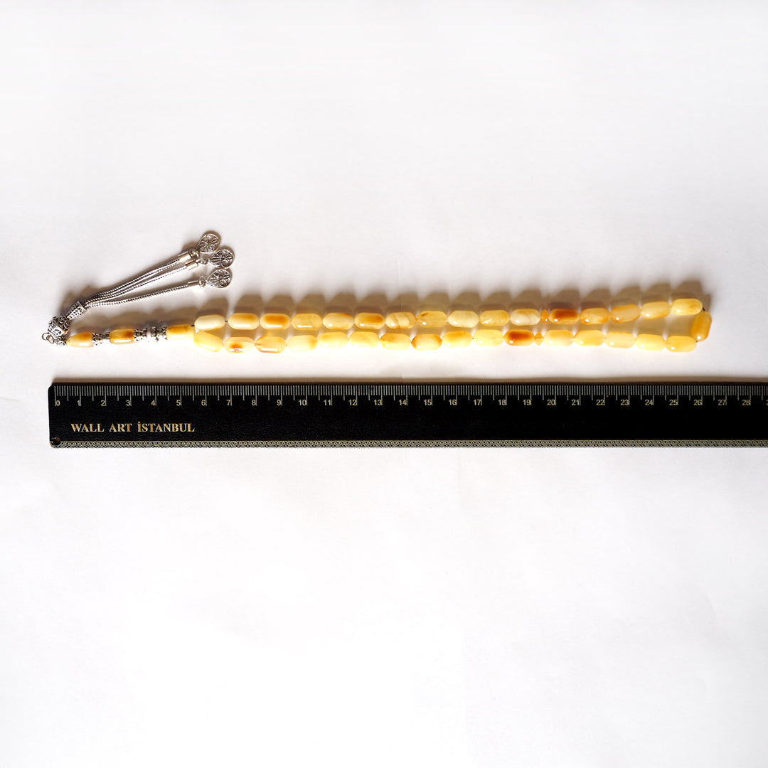 Raw Baltic Amber Silver Tasbeeh – WATD034