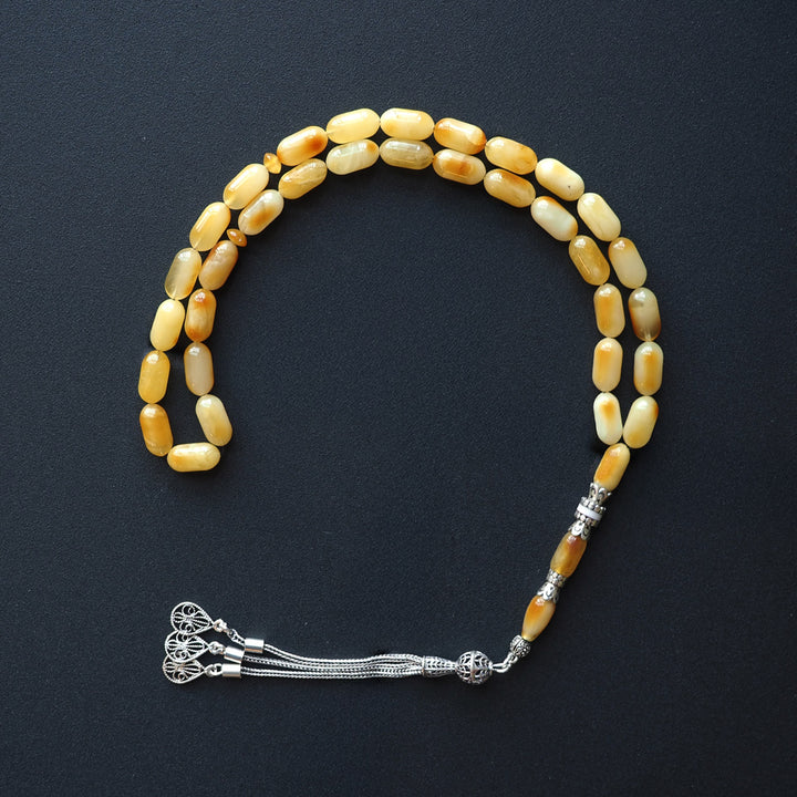 Raw Baltic Amber Silver Tasbeeh – WATD034