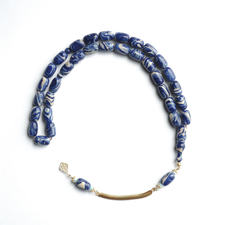 Mastercrafted Catalin Capsule-Cut Tasbeeh with 925 Sterling Silver Tassel – WATD141