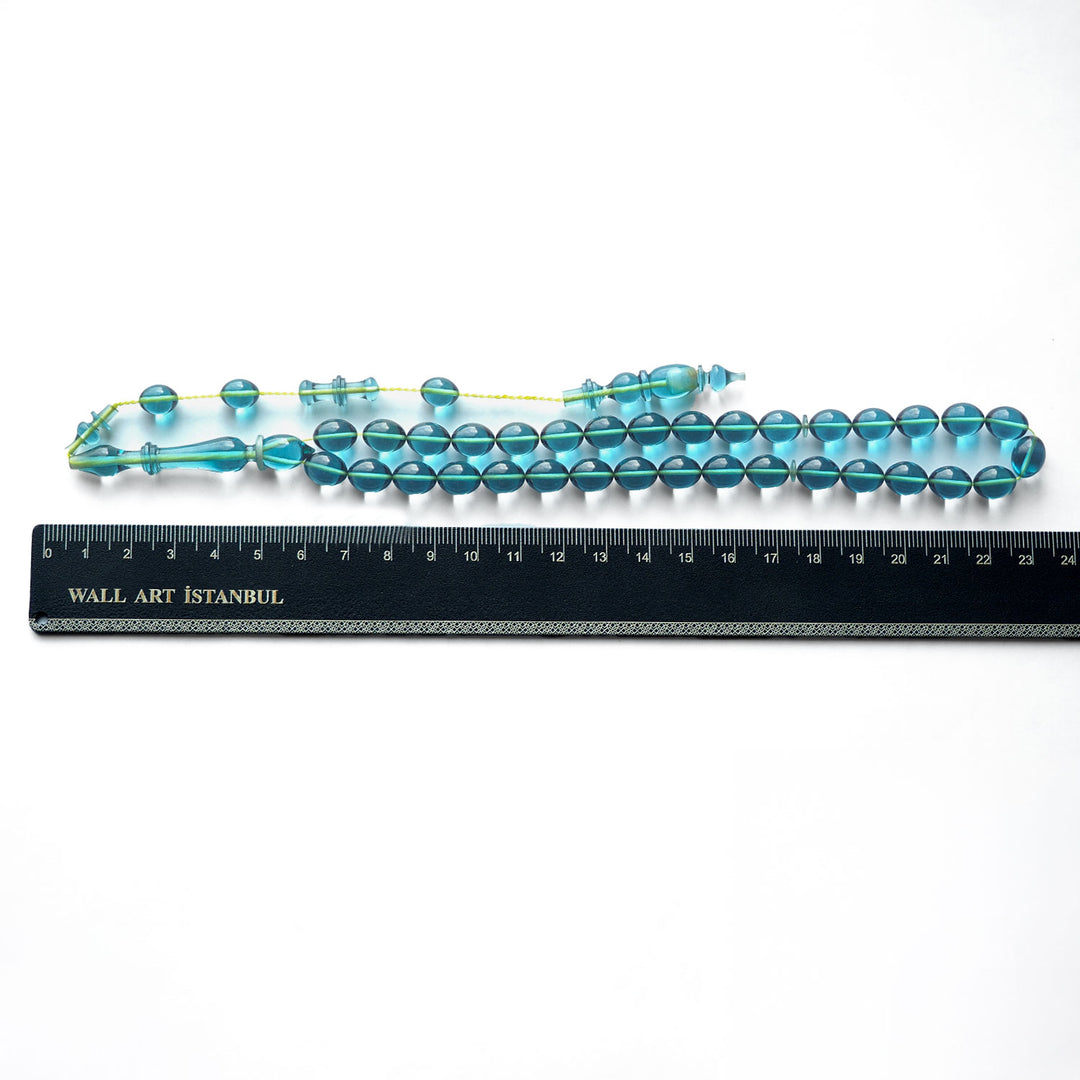 Handcrafted Pressed Fire Amber Tasbeeh – Oval-Cut Beads – WATD145