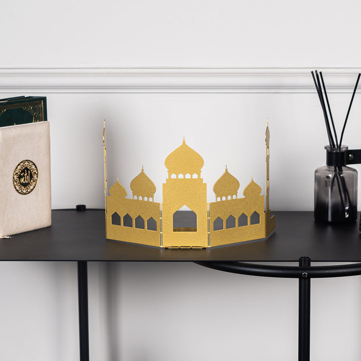 Mosque Patterned Metal Candle Holder - WAMH149