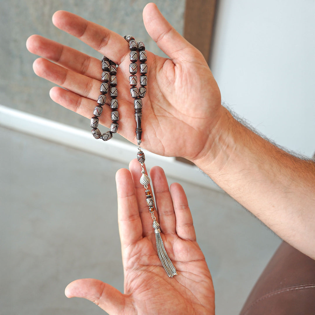 Silver-Embellished Kuka Tasbeeh – WATD088