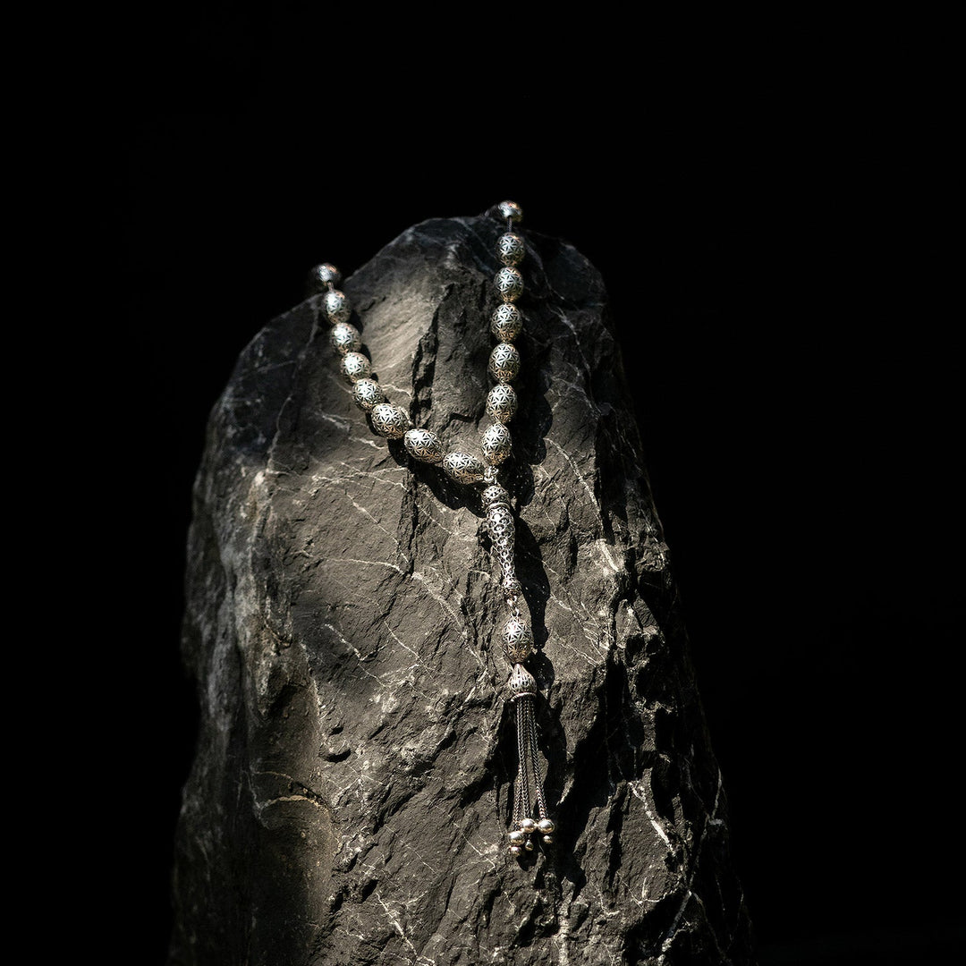 Zerafet - Oxidized Fusion Silver Tasbeeh - WATE025