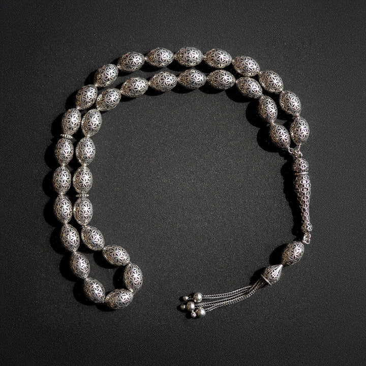 Zerafet - Oxidized Fusion Silver Tasbeeh - WATE025