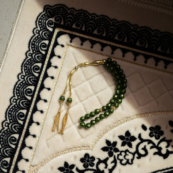 Energy Stone Tasbeeh (Color-Changing) (Gold-Plated Silver Imam Bead and Tassel) - WATE010