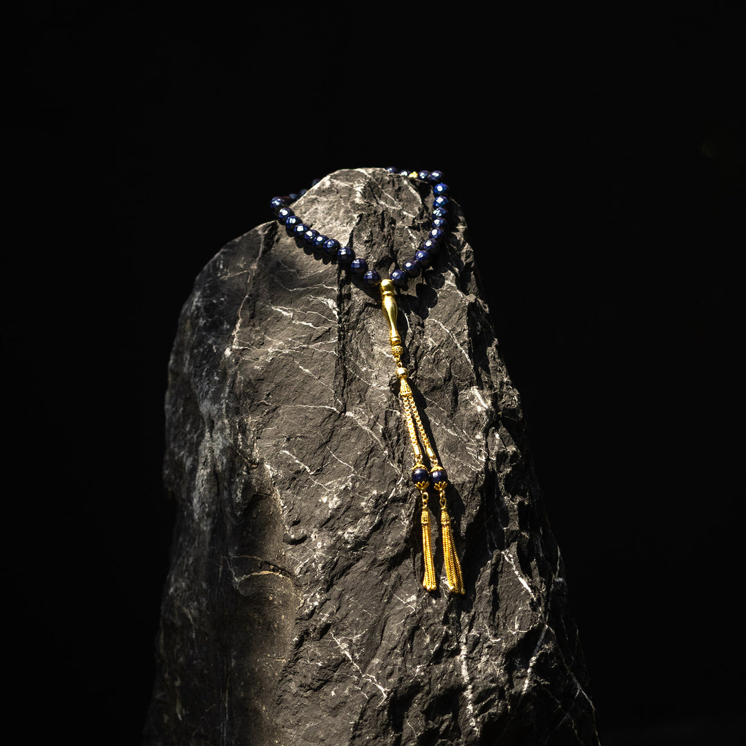Energy Stone Tasbeeh (Color-Changing) (Gold-Plated Silver Imam Bead and Tassel) - WATE010
