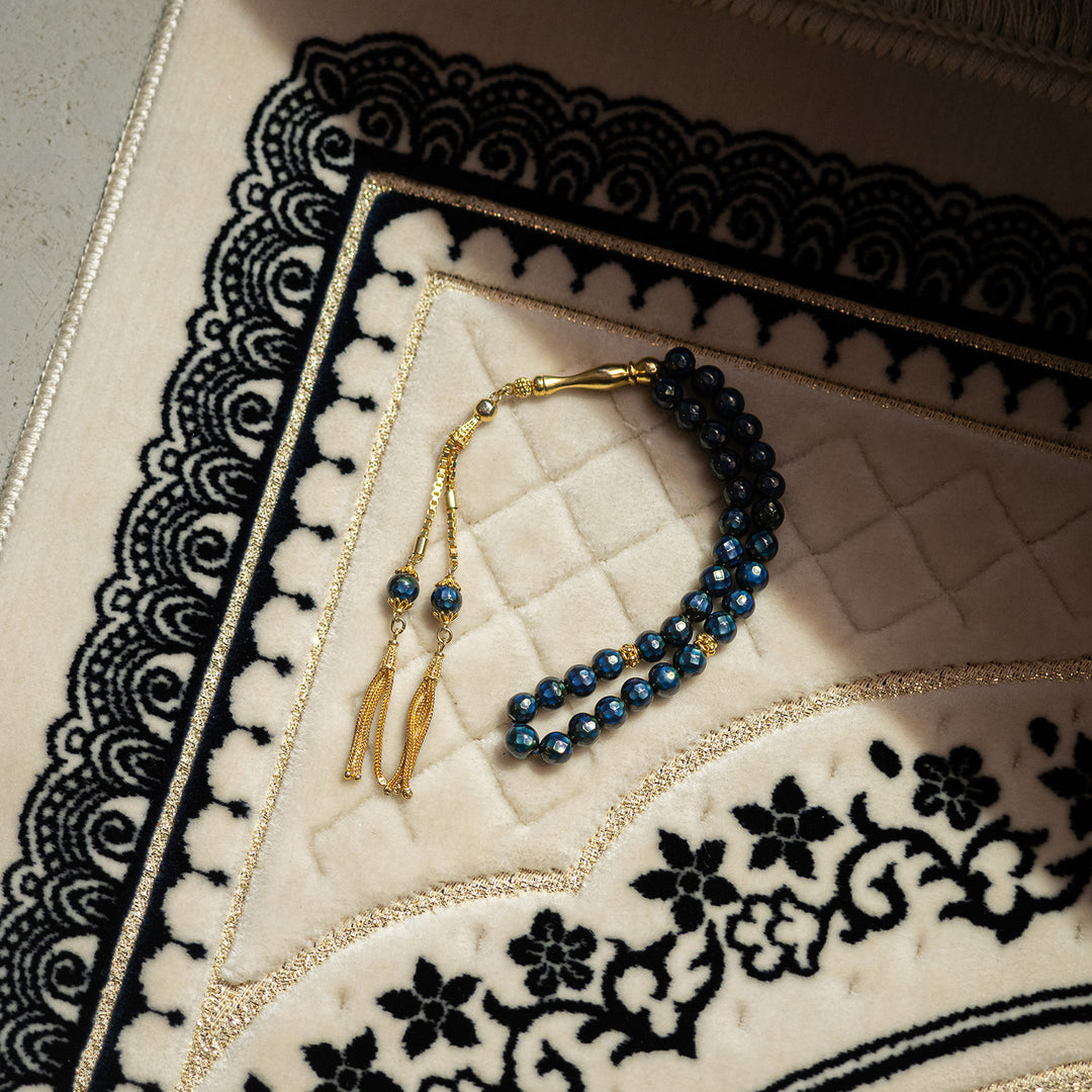 Energy Stone Tasbeeh (Color-Changing) (Gold-Plated Silver Imam Bead and Tassel) - WATE010