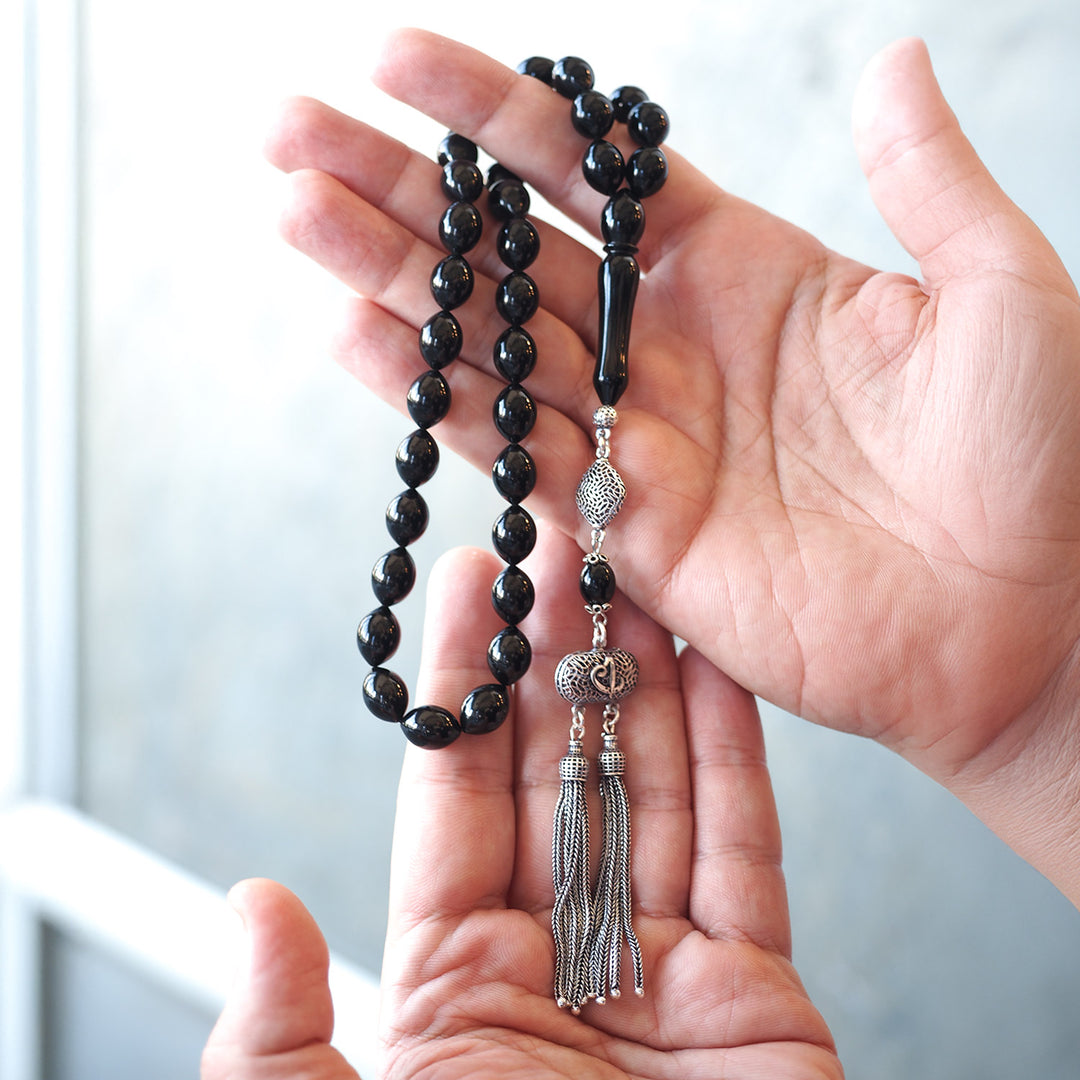 Handcrafted Lathe-Turned Ottoman Cut Erzurum Oltu Tasbeeh – WATD085