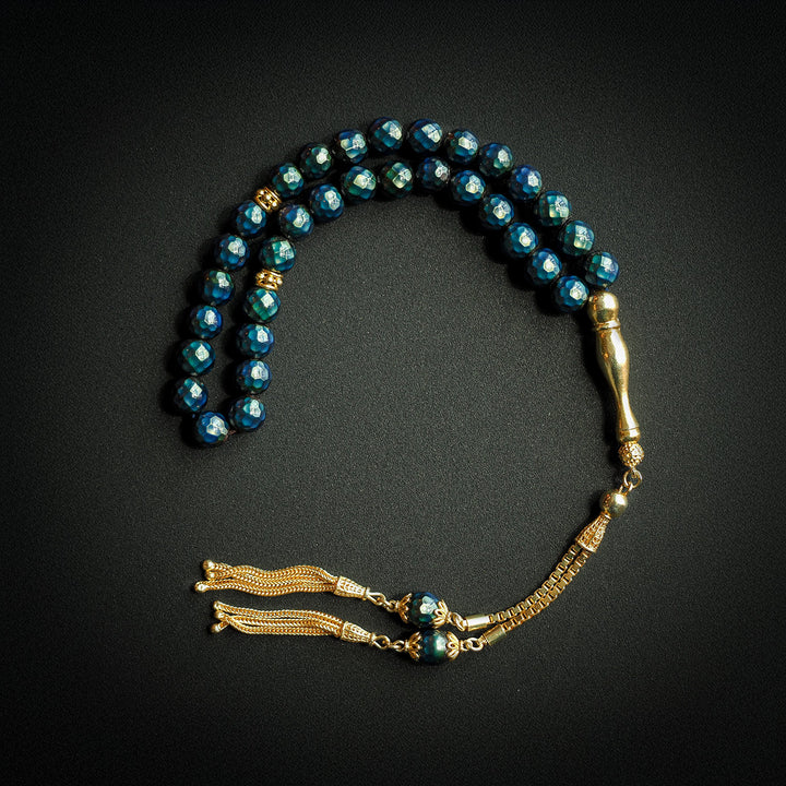 Energy Stone Tasbeeh (Color-Changing) (Gold-Plated Silver Imam Bead and Tassel) - WATE010