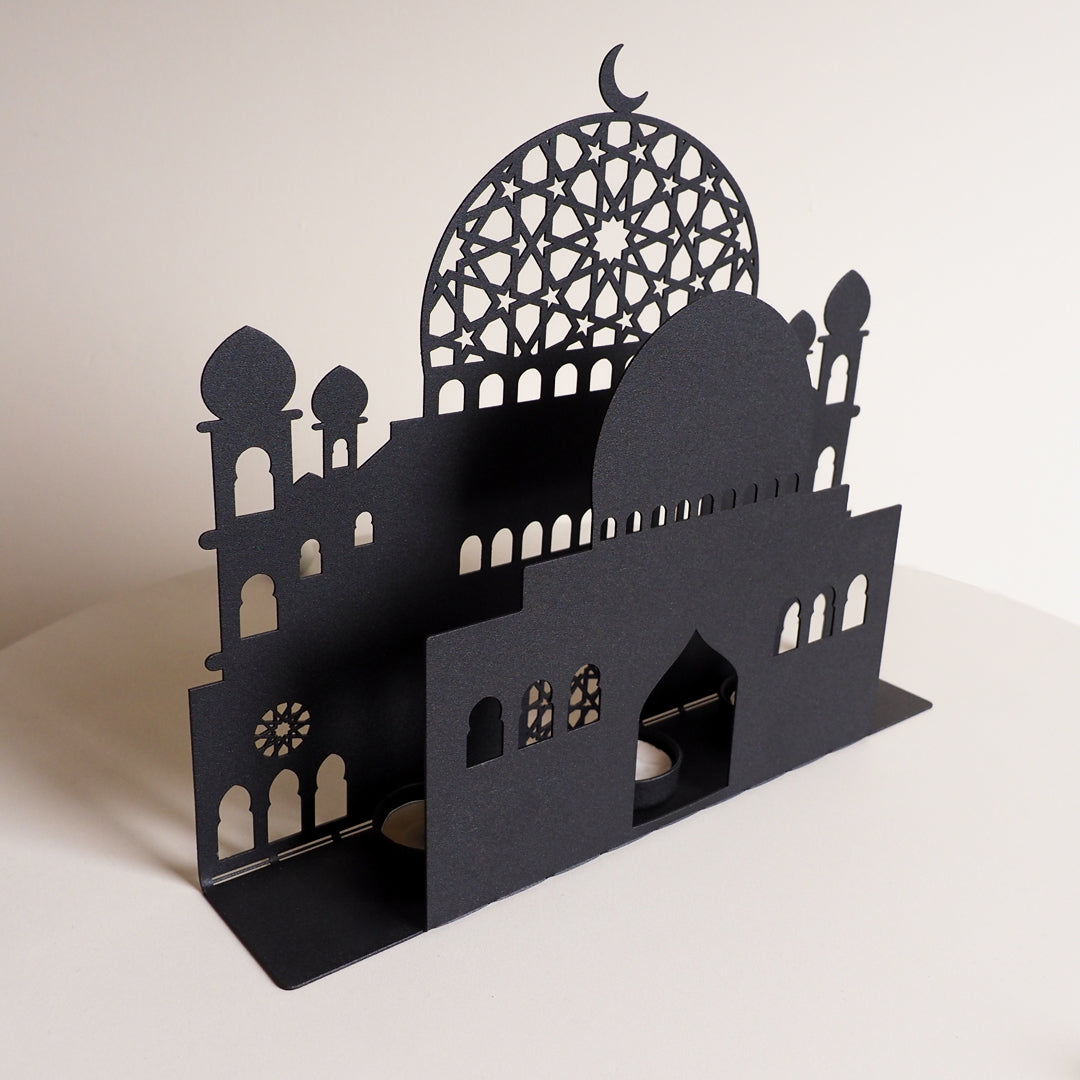 Mubarak du Ramadan - "Seul Allah me suffit" Décoration de table islamique en métal - WAMH146