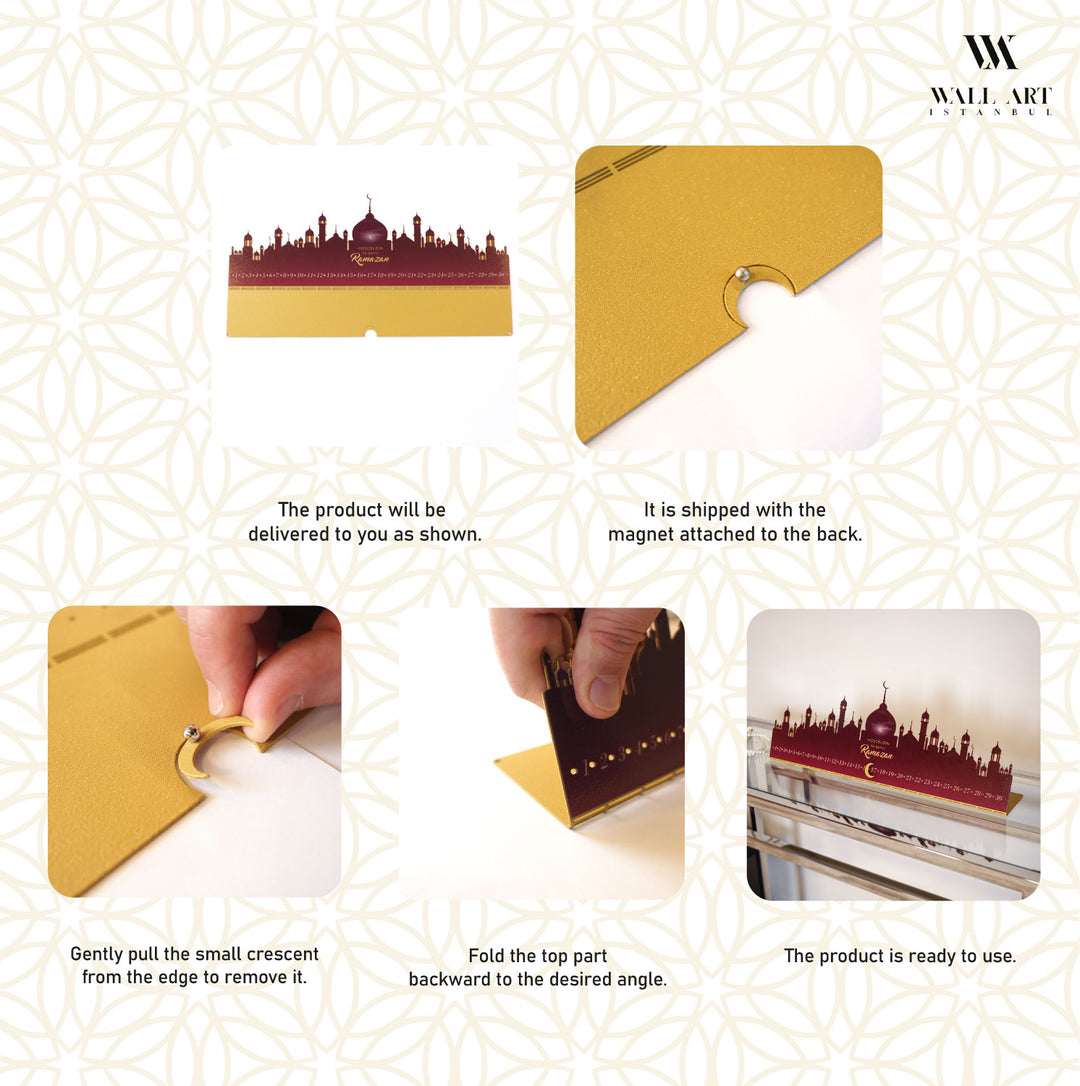 Hoşgeldin Ya Şehri Ramazan Written Metal Ramadan Calendar - WAMH223