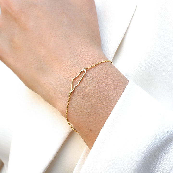 Map of Palestine Silver Bracelet - WAMT027