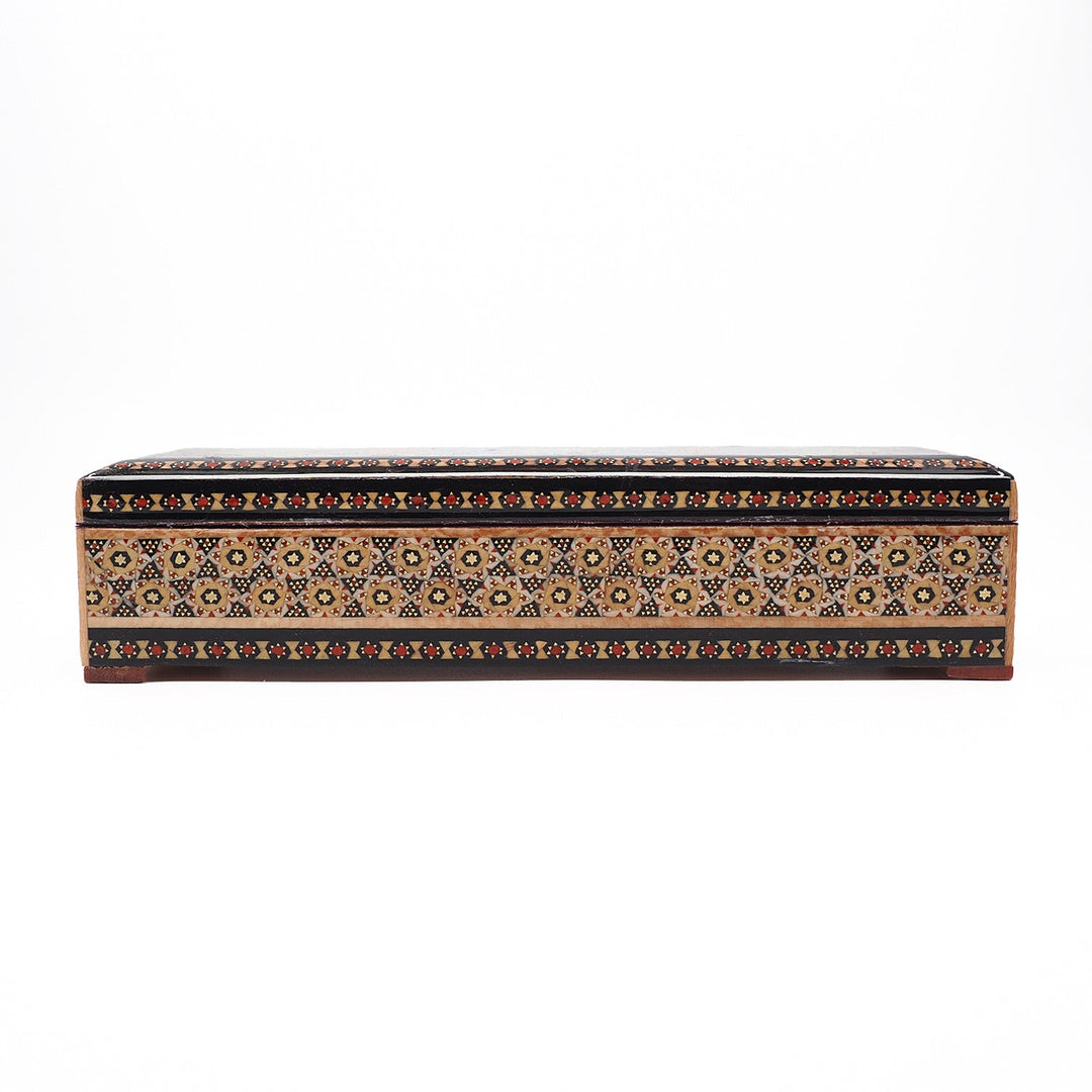 Traditional Motif | Handcrafted Hatem-Inlaid Wooden Box - WAAH095
