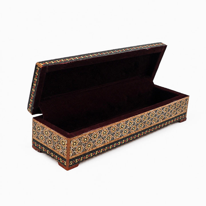 Traditional Motif | Handcrafted Hatem-Inlaid Wooden Box - WAAH095
