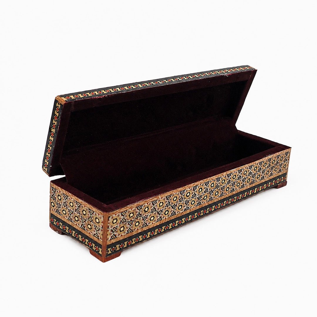 Traditional Motif | Handcrafted Hatem-Inlaid Wooden Box - WAAH085