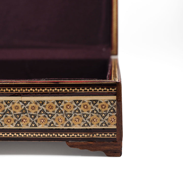 Al Aqsa Mosque Handcrafted Hatem-Inlaid Wooden Box - WAAH227