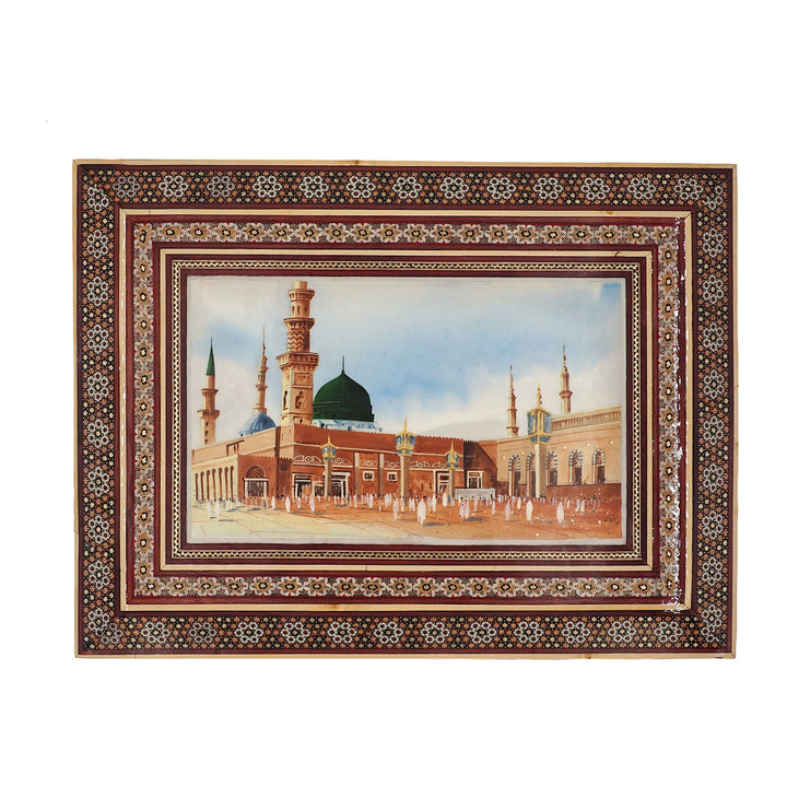 Al Masjid An Nabawi Handcrafted Hatem-Inlaid Wooden Box - WAAH228