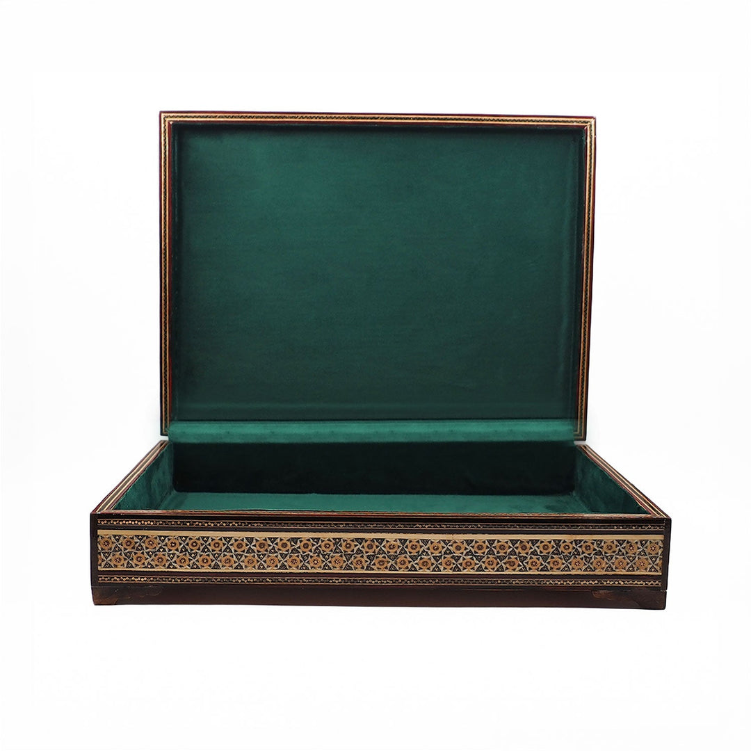 Al Masjid An Nabawi Handcrafted Hatem-Inlaid Wooden Box - WAAH228