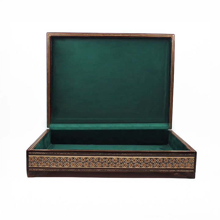 Al Masjid An Nabawi Handcrafted Hatem-Inlaid Wooden Box - WAAH228