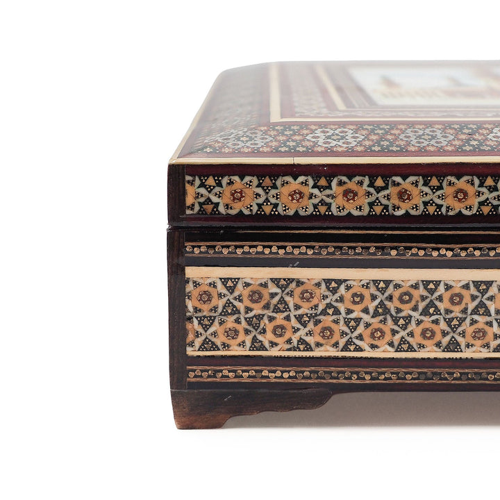 Al Masjid An Nabawi Handcrafted Hatem-Inlaid Wooden Box - WAAH228