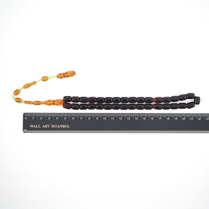 Special Edition Black Diamond Fire Amber Tasbeeh with Faceted Beads - WATD645