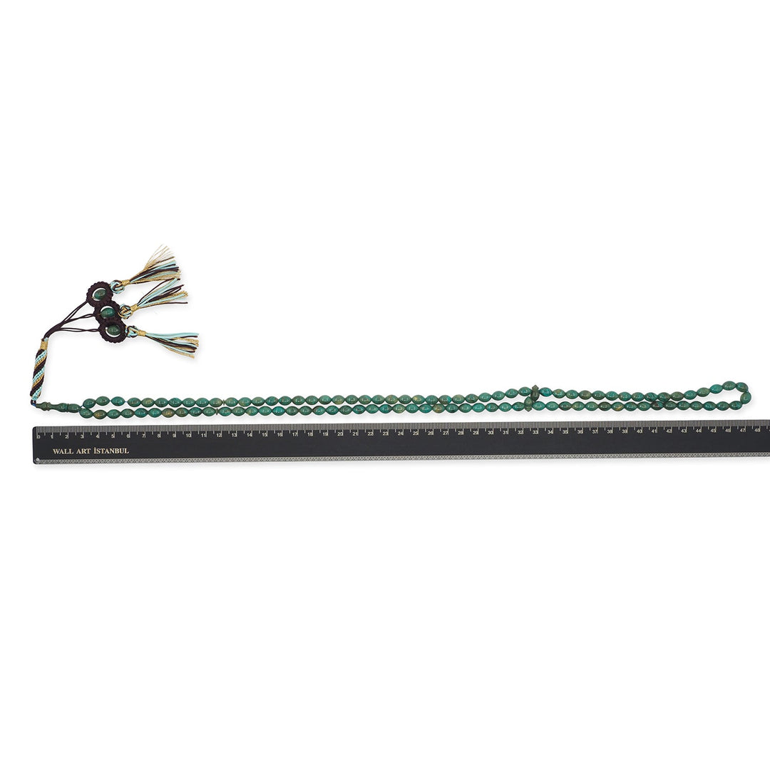 Macramé-Woven 99-Bead Oval-Cut Catalin Tasbeeh - WATD797