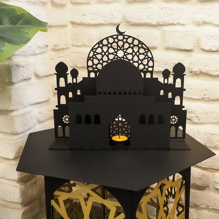 Mubarak du Ramadan - "Seul Allah me suffit" Décoration de table islamique en métal - WAMH146