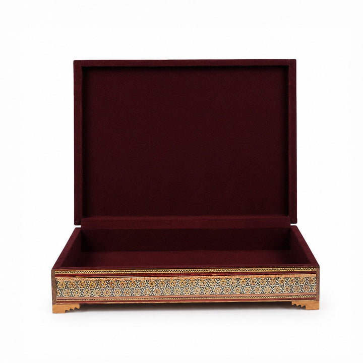 Sultanahmet and Turkish Flag Handcrafted Hatem-Inlaid Wooden Box - WAAH229