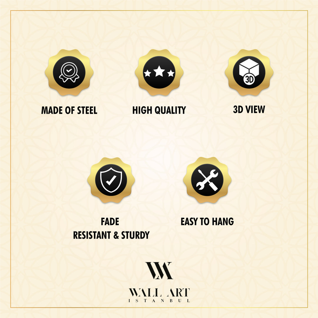 SALE - Kufic Surah Al-Ikhlas Metal Islamic Wall Art - WAM094