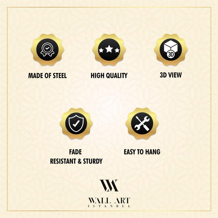 SALE - Kufic Surah Al-Ikhlas Metal Islamic Wall Art - WAM094