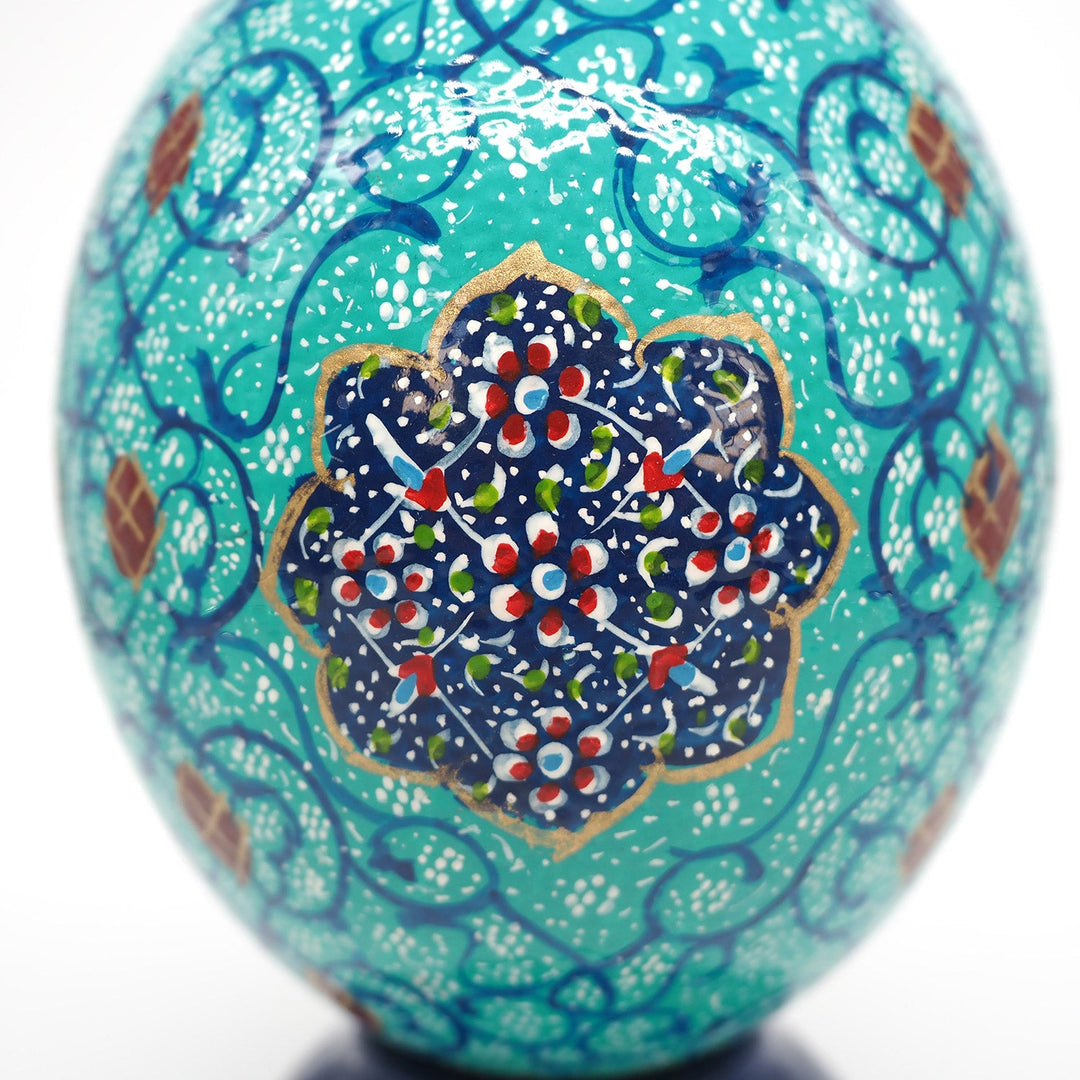 Traditional Motif | Persian Hand-Embellished Ostrich Egg Decor - WAAH014