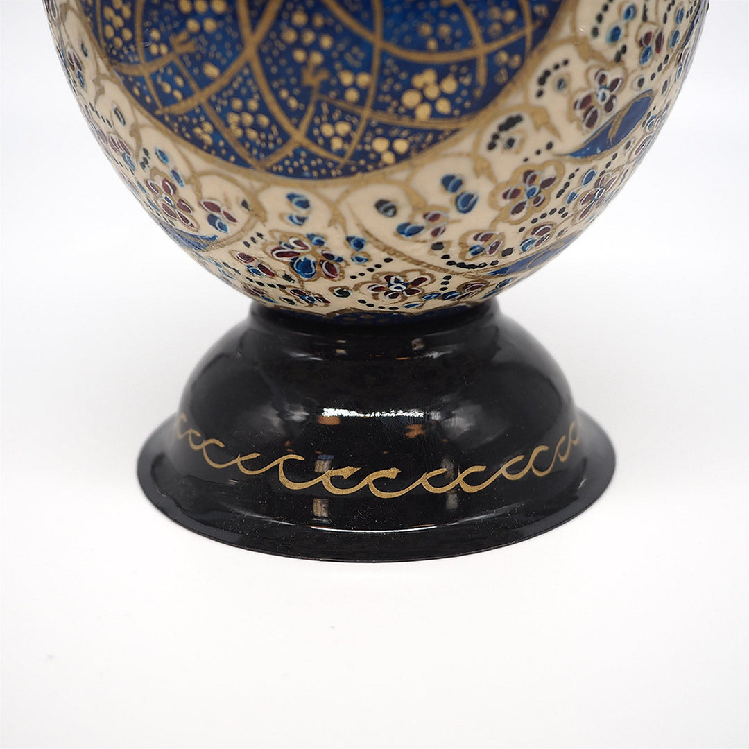 Geometric Medallion | Persian Hand-Embellished Ostrich Egg Decor - WAAH021