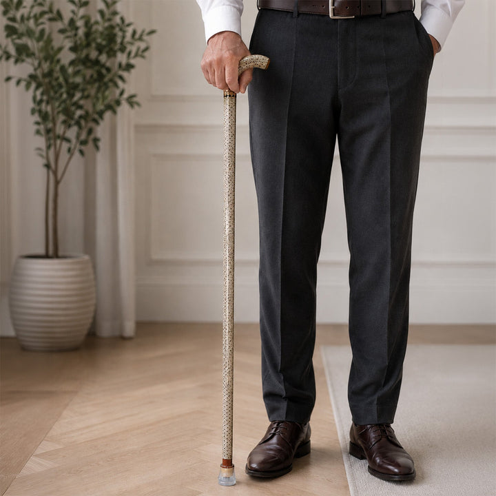 Persian Hand-Embellished Wooden Walking Cane - WAAH038