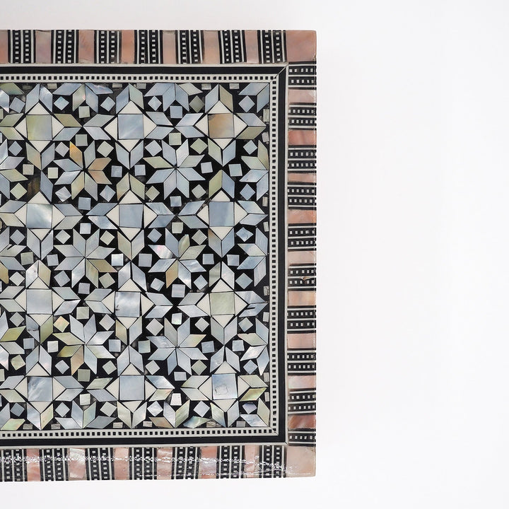 Geometric Motif | Handcrafted Mother-of-Pearl Inlaid Wooden Box – WAAH040