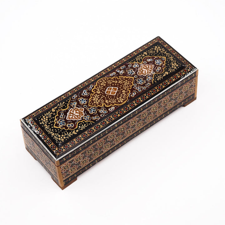 Traditional Motif | Handcrafted Hatem-Inlaid Wooden Box - WAAH090