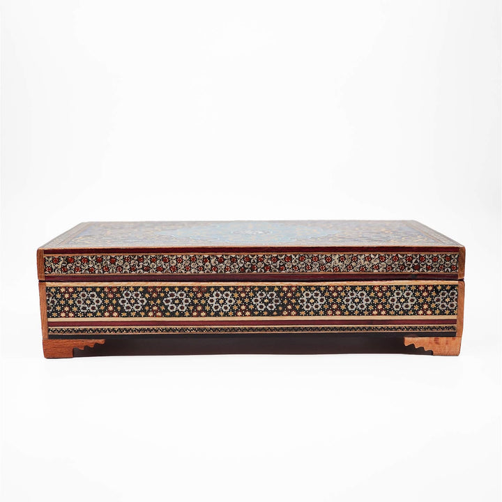 Traditional Motif | Handcrafted Hatem-Inlaid Wooden Box - WAAH118