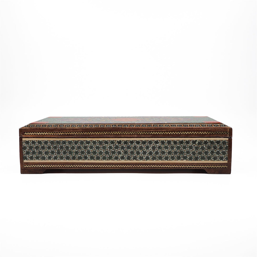 Traditional Motif | Handcrafted Hatem-Inlaid Wooden Box - WAAH118