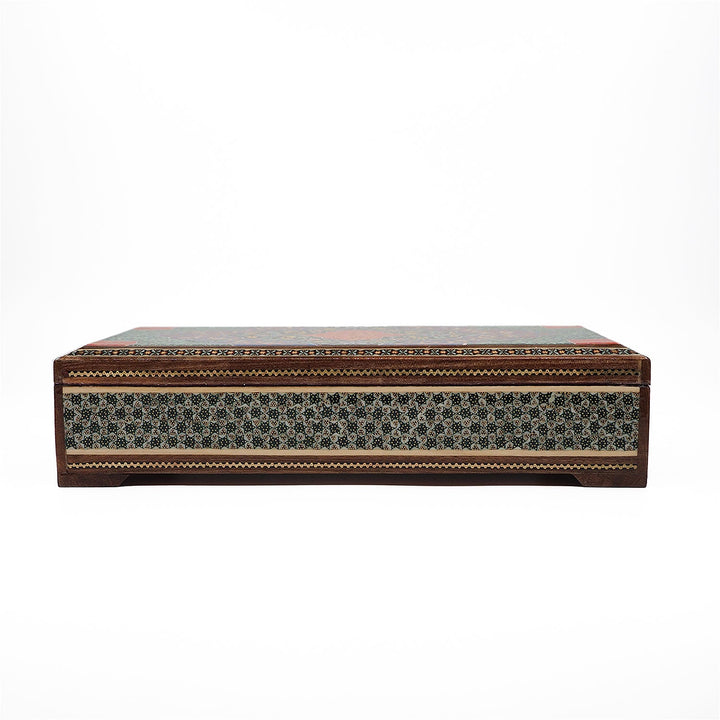 Traditional Motif | Handcrafted Hatem-Inlaid Wooden Box - WAAH118