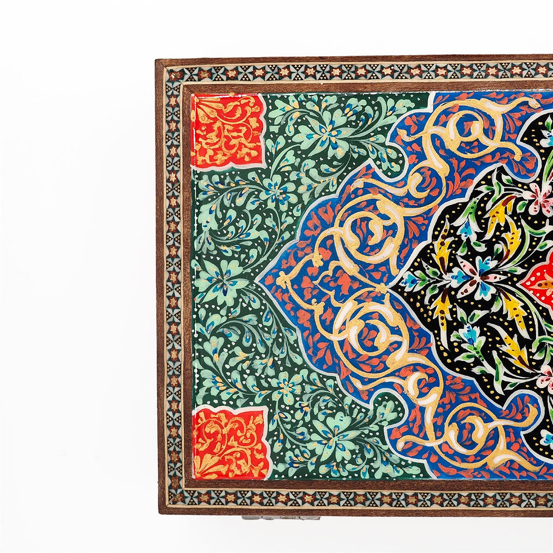 Traditional Motif | Handcrafted Hatem-Inlaid Wooden Box - WAAH118