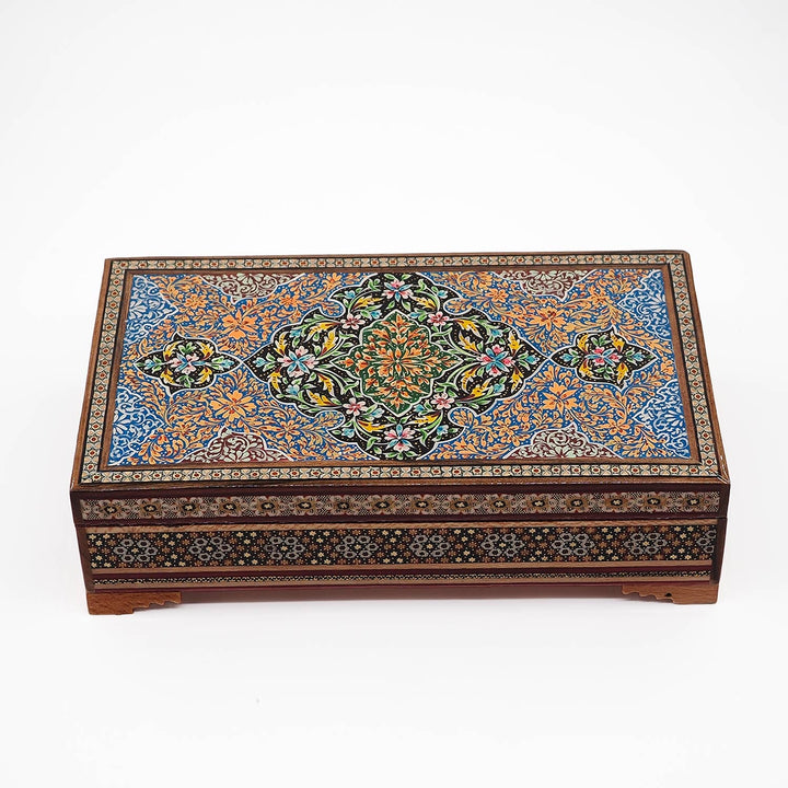 Traditional Motif | Handcrafted Hatem-Inlaid Wooden Box - WAAH119