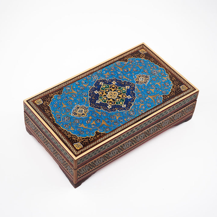 Traditional Motif | Handcrafted Hatem-Inlaid Wooden Box - WAAH120