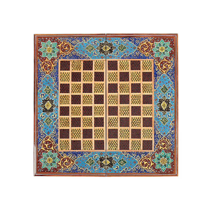 Handcrafted Hatem-Inlaid Wooden Backgammon Set - WAAH141