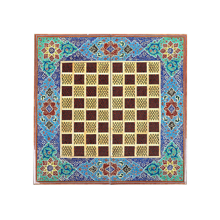 Handcrafted Hatem-Inlaid Wooden Backgammon Set - WAAH144