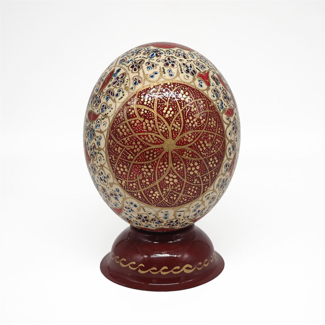 Hand-Embellished Natural Ostrich Egg Ornament – WAAH160